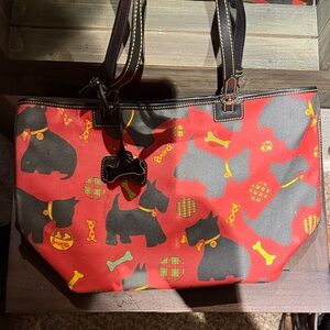 Dooney & Bourke Red Tote with Scottie Dog Design